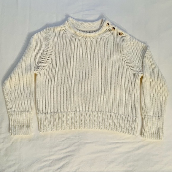 LAKE Jane Cotton Sweater in Ivory - M - Picture 7 of 11